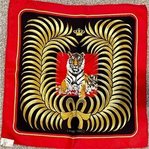 Hermès Silk Tigre Royal Rouge Scarf-  70 cm